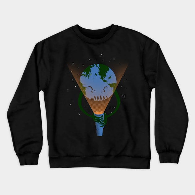 Scary earth Crewneck Sweatshirt by barmalisiRTB